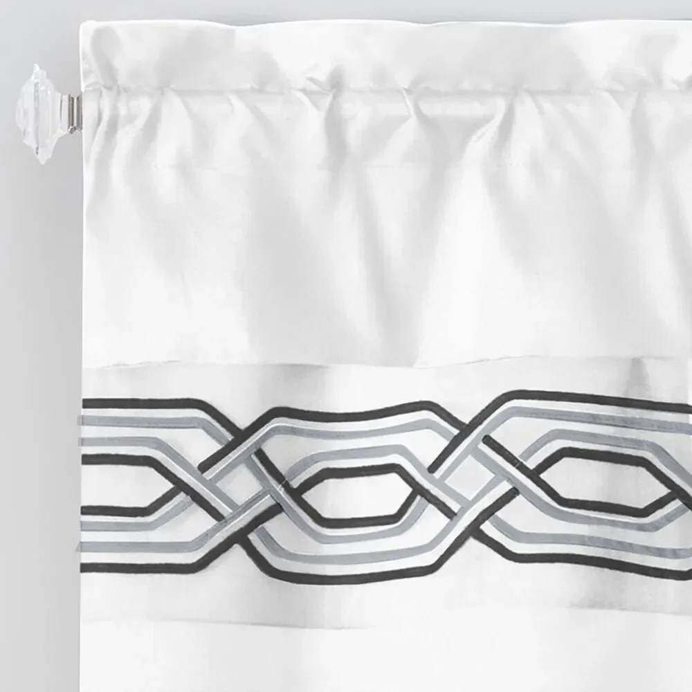PowerSellerUSA Sleek & Clean Minimalist Two-Tone Kitchen Window Curtain Valance